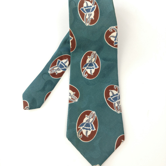 Cambridge Classic Mervyns silk umbrella flower tie - Picture 3 of 4